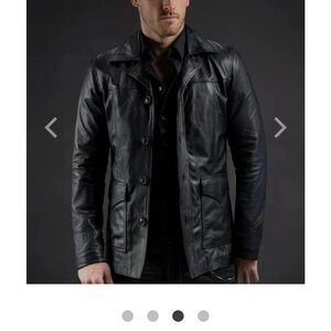 REVOLVE Dark Blue Leather Field Jacket